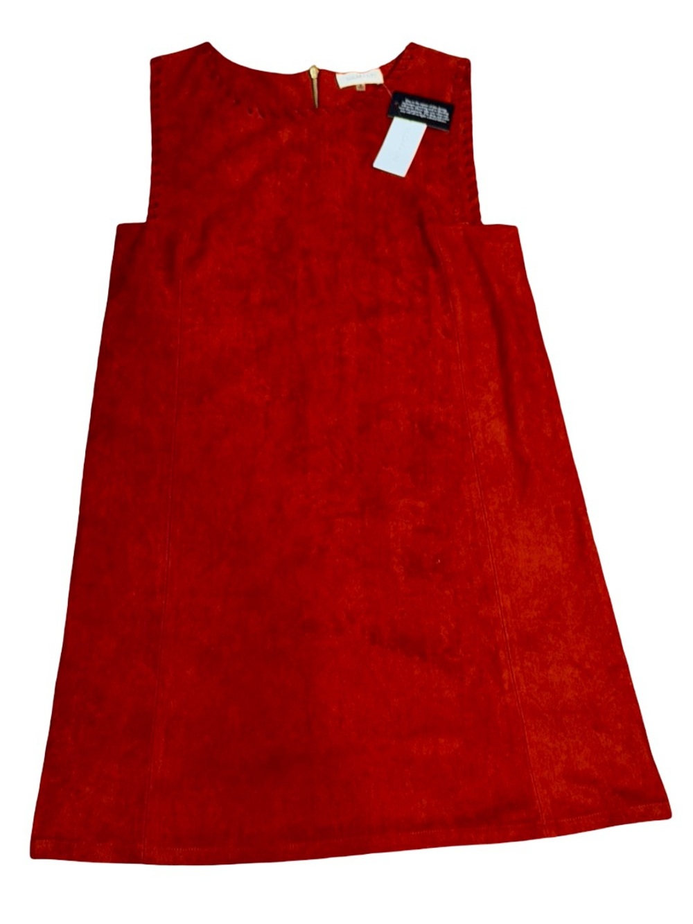 Sugar + Lips Rust Faux Suede Shift Dress, 0, NWT